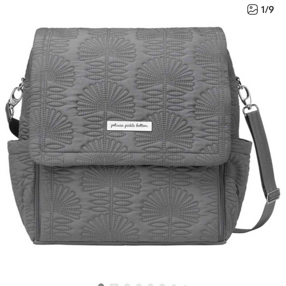 Petunia Pickle Bottom Charcoal Quilted Baby Bag